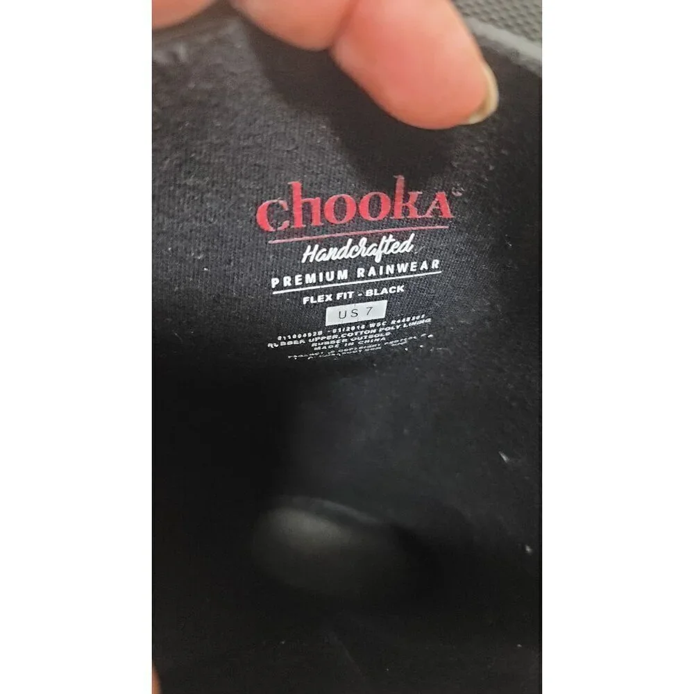 CHOOKA WOMEN'S PREMIUN RAINWEAR FLEX FIT BUCKLED BLACK TALL RAIN WATERPROOF BOOT